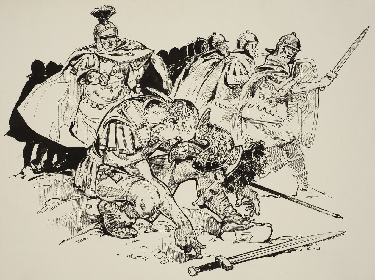 Julianus császár halála (331-63) (gouache, papír) alkotó: C.L. Doughty