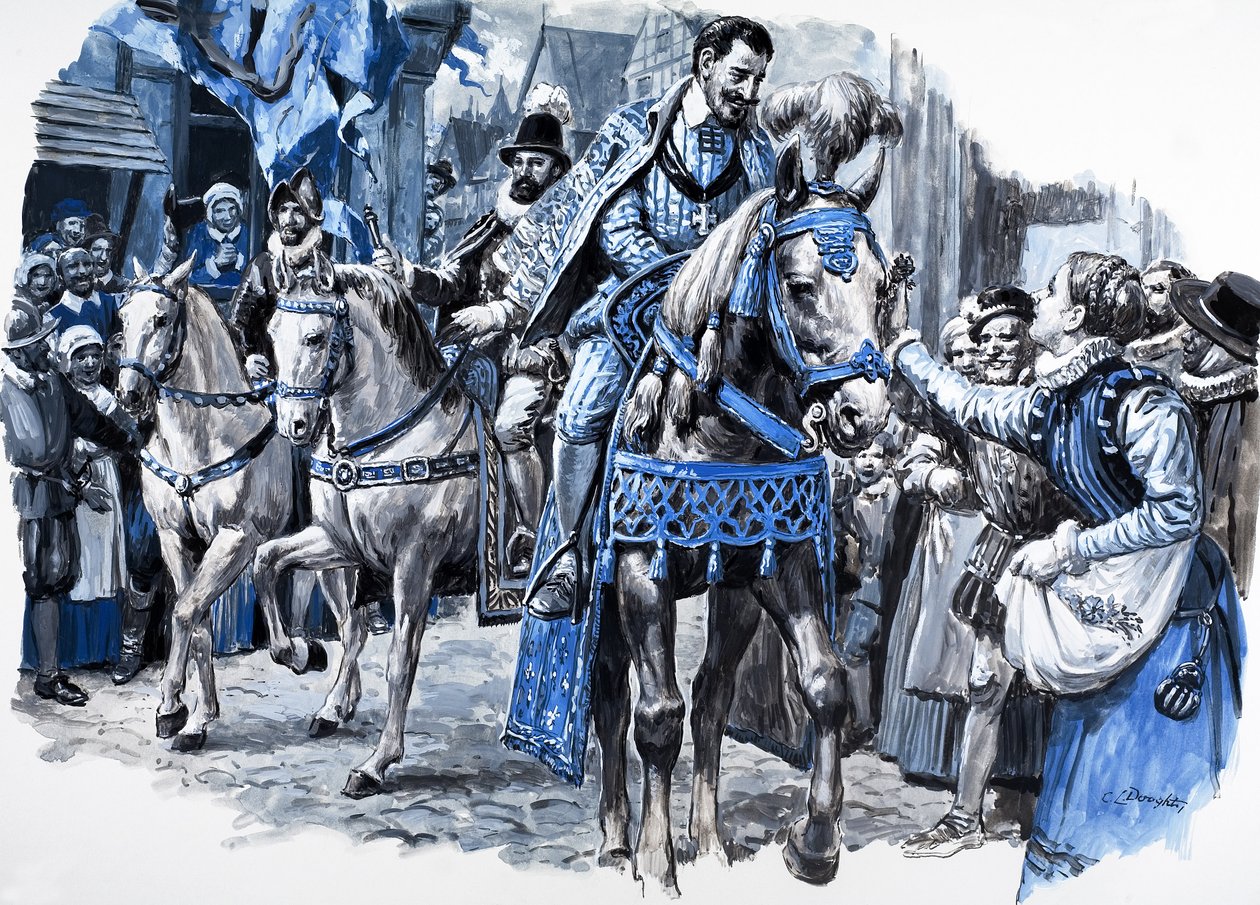 Nagy Henrik, "Franciaország története" című művéből (gouache, papír) alkotó: C.L. Doughty