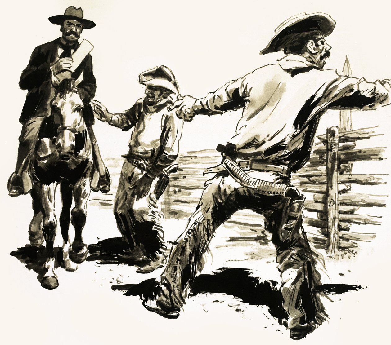 1893-ban egy amerikai rendőrbíró megkereste Jesse Carrt, hogy közölje vele, hogy át kell törnie az általa épített falat. alkotó: C.L. Doughty