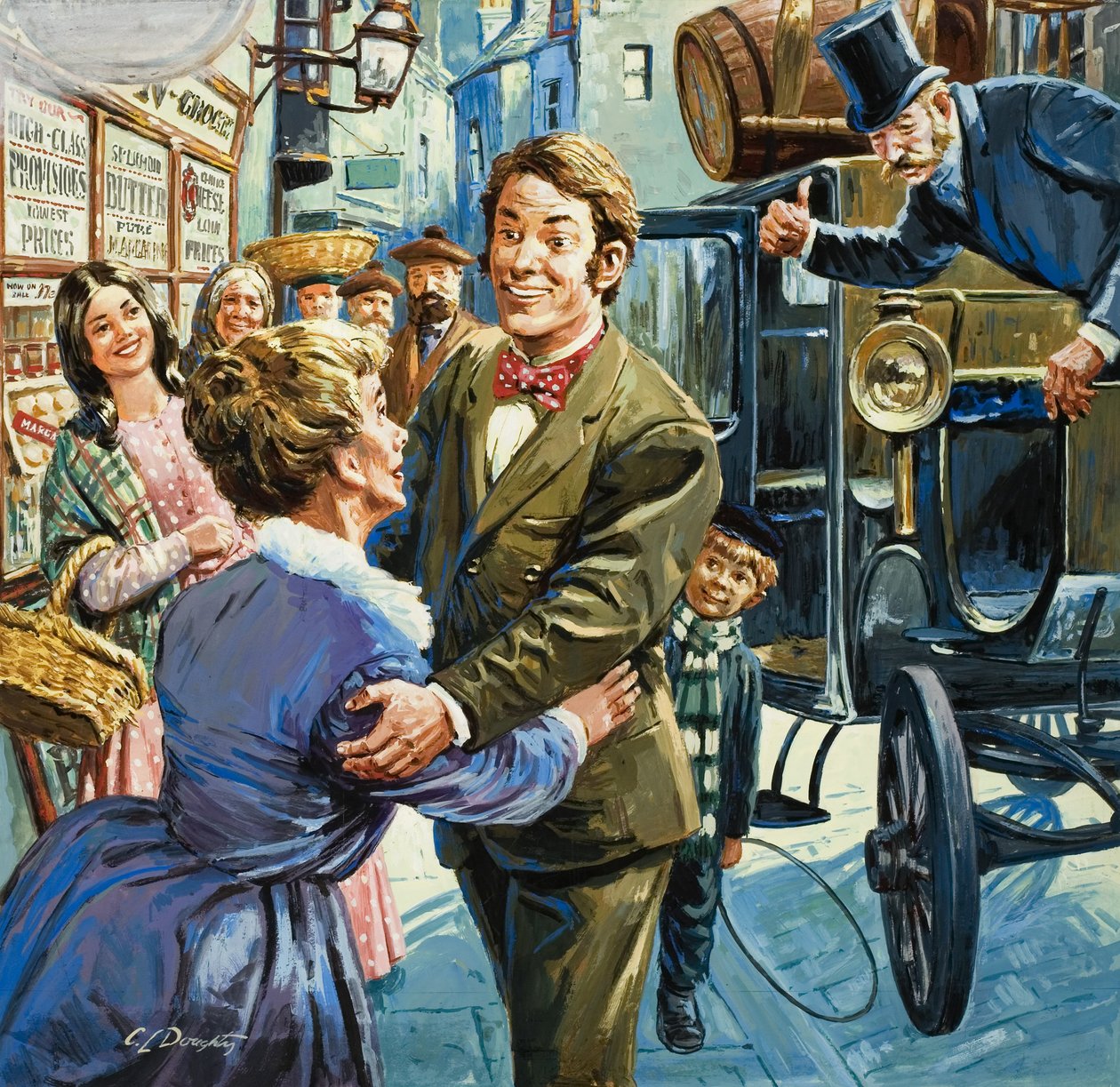 Thomas Lipton, az élelmiszerüzlet alapítója (gouache, papír) alkotó: C.L. Doughty