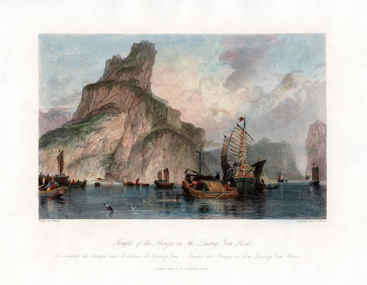 „Bronzok temploma a Quang Yen-sziklában”, Kína, 1840. alkotó: CT Dixon