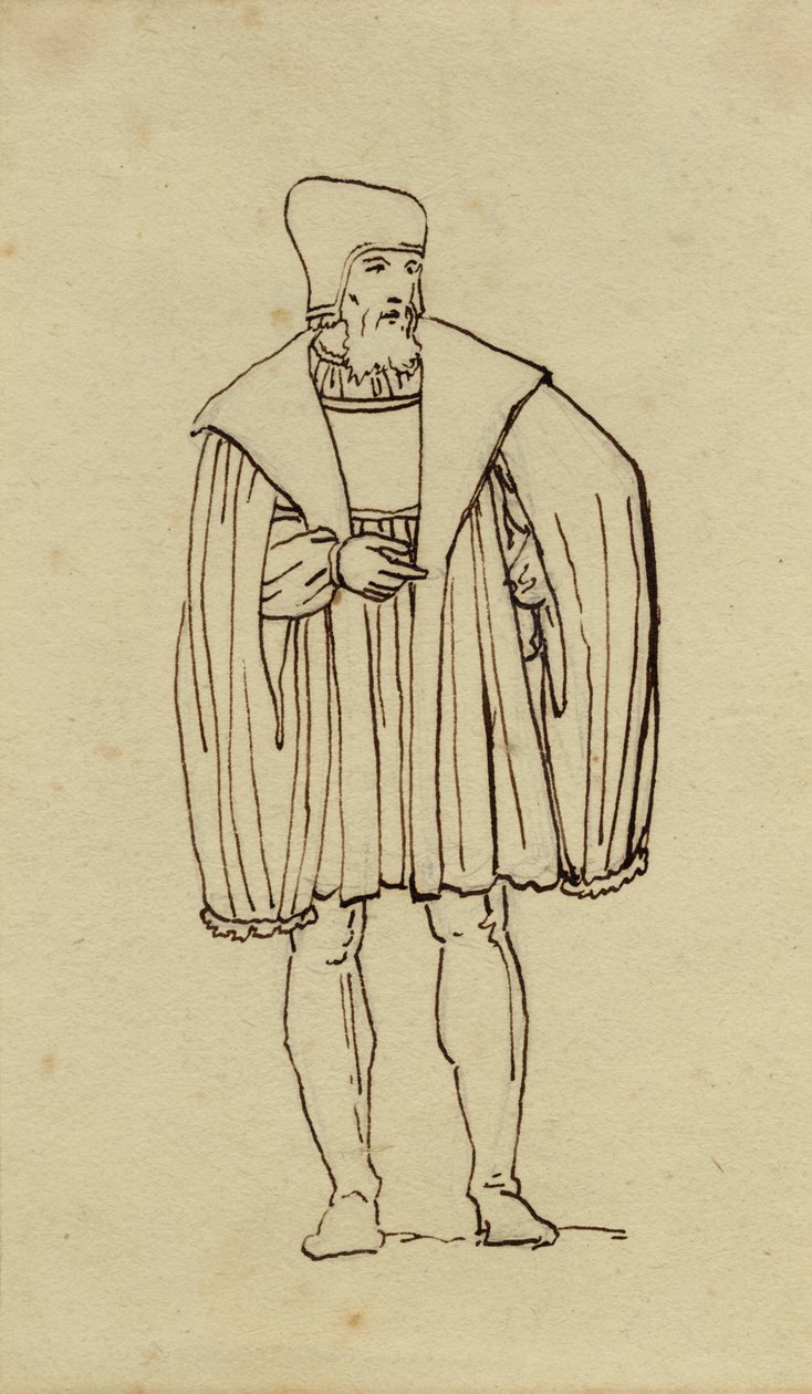 16. századi viselettanulmány. alkotó: Christoffer Wilhelm Eckersberg
