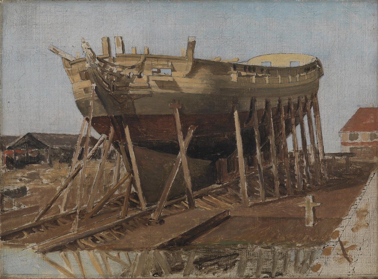 Egy Corvette a részvényeken. Koppenhága alkotó: Christoffer Wilhelm Eckersberg