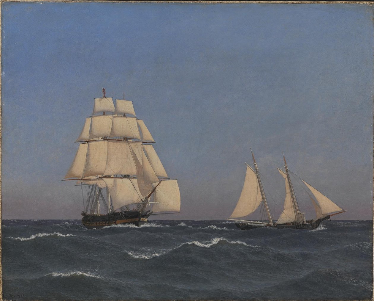 Egy magánember egy üldöző fregatton vitorlázik alkotó: Christoffer Wilhelm Eckersberg