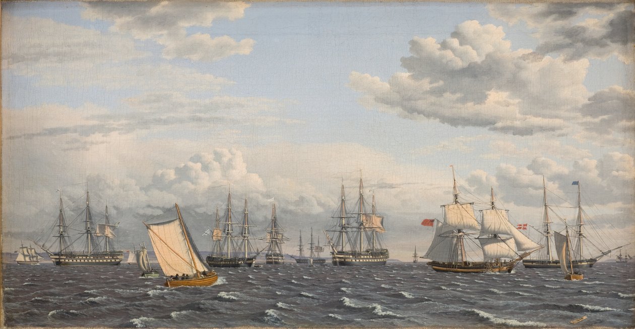 Egy orosz flotta az Elsinore melletti horgonyban alkotó: Christoffer Wilhelm Eckersberg