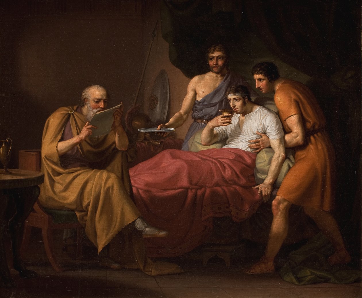 Nagy Sándor betegágyán alkotó: Christoffer Wilhelm Eckersberg