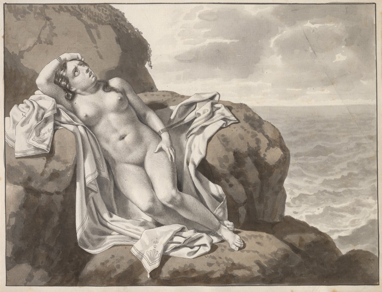 Androméda egy sziklához láncolva alkotó: Christoffer Wilhelm Eckersberg