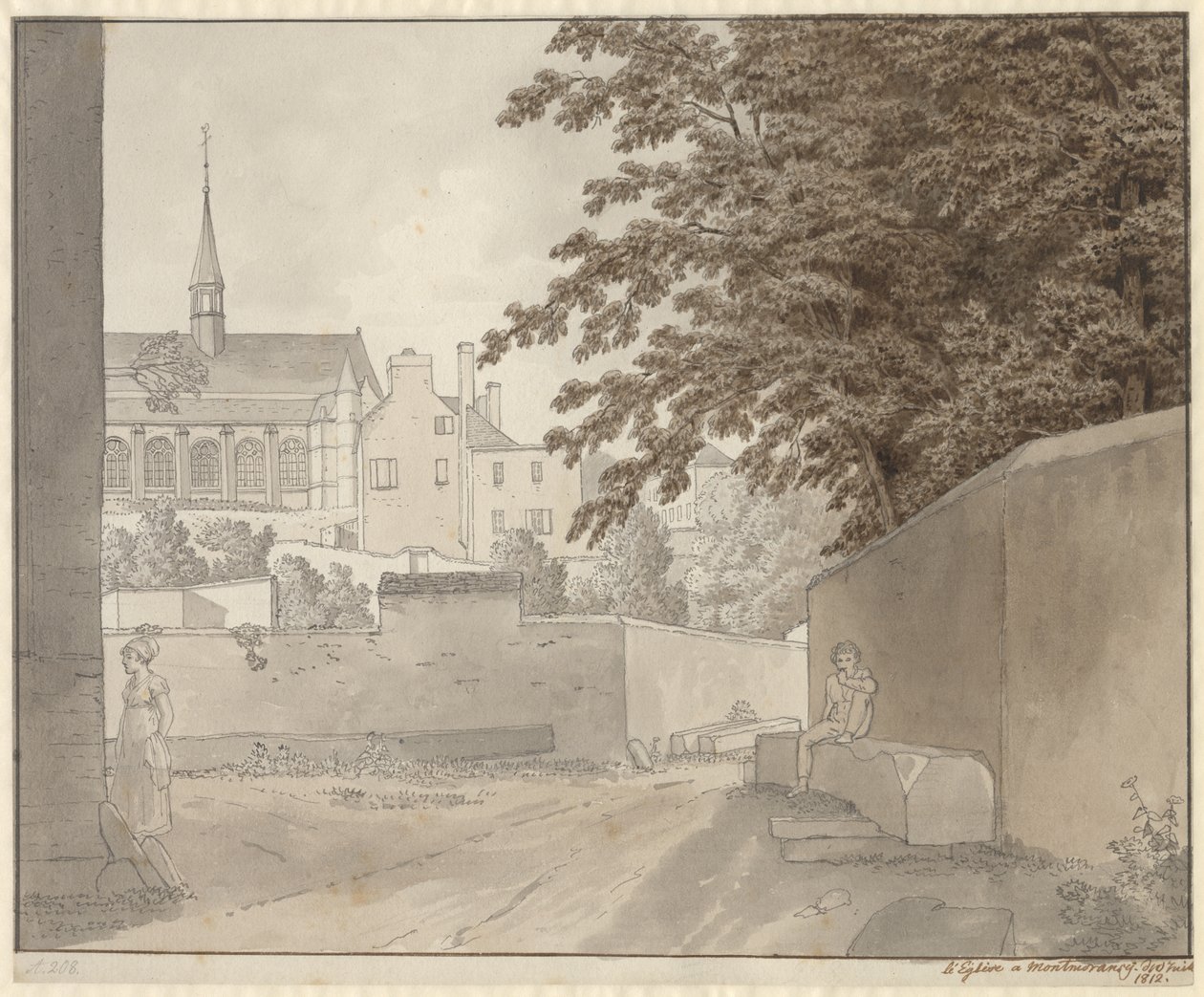A Saint-Martin templomban Montmorency-ben, Párizstól északra, 1812. július 10-én alkotó: Christoffer Wilhelm Eckersberg