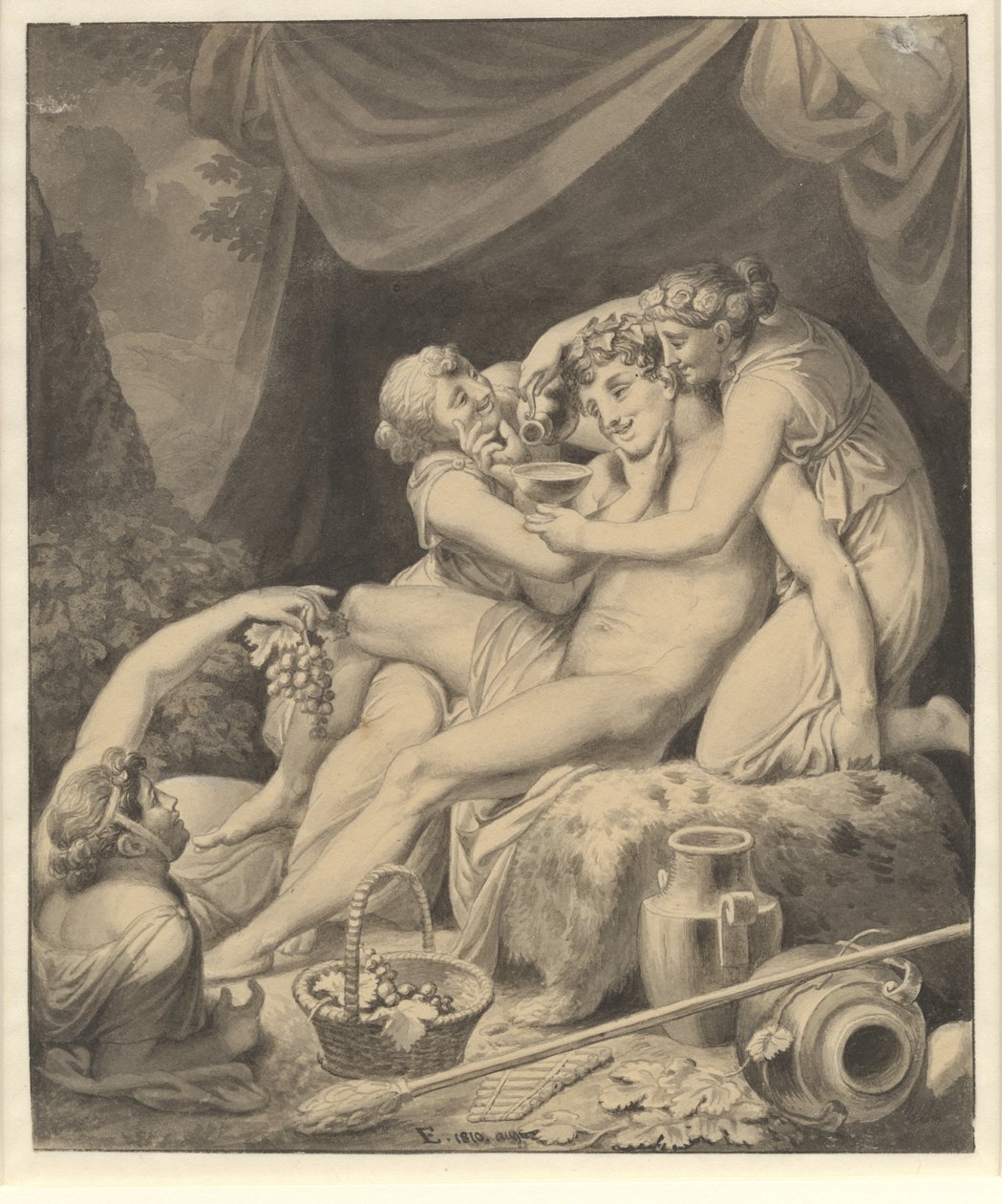 Bacchus Made Tare Bachchantindert alkotó: Christoffer Wilhelm Eckersberg