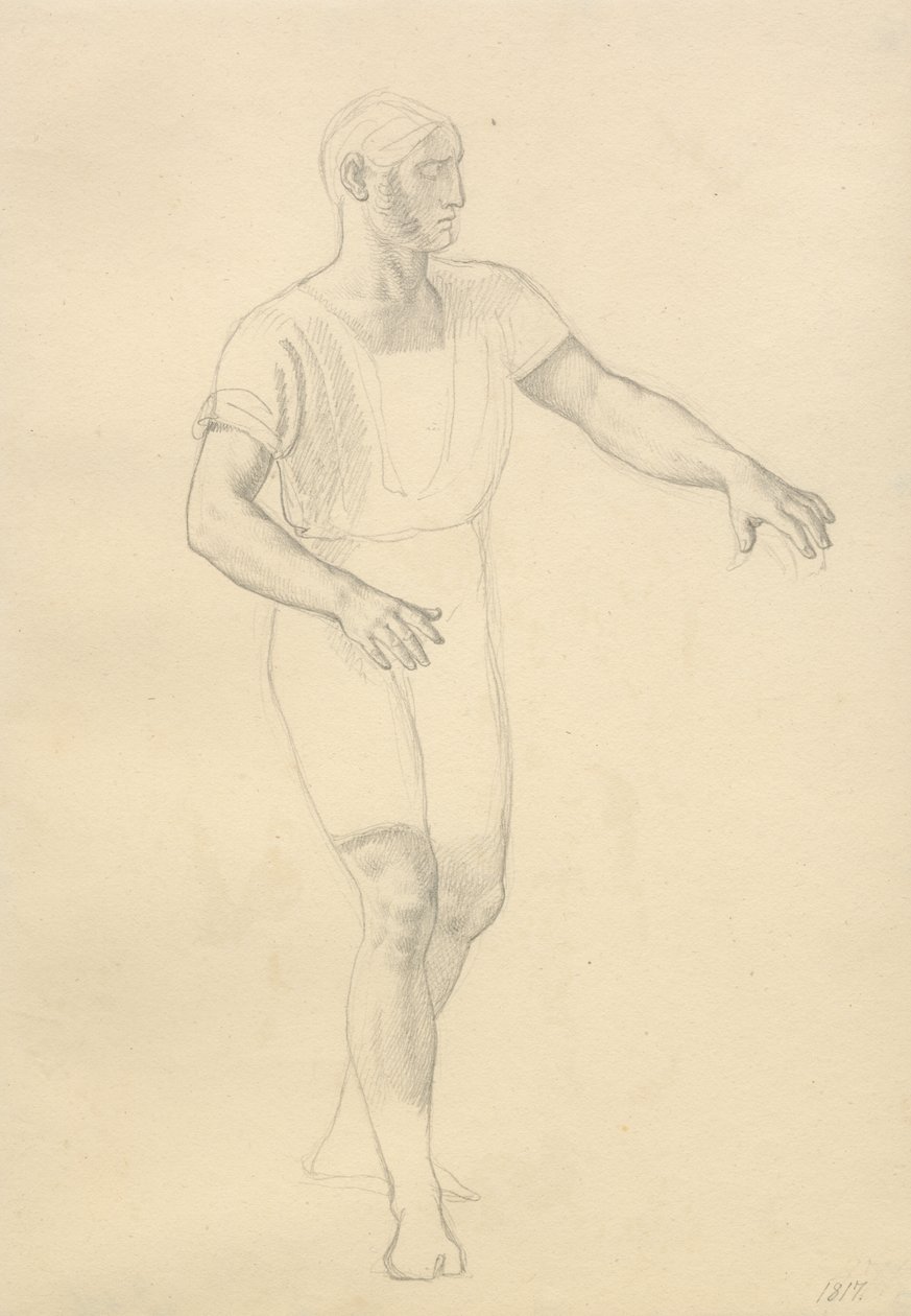 Balder halála – tanulmány Hødur számára. alkotó: Christoffer Wilhelm Eckersberg