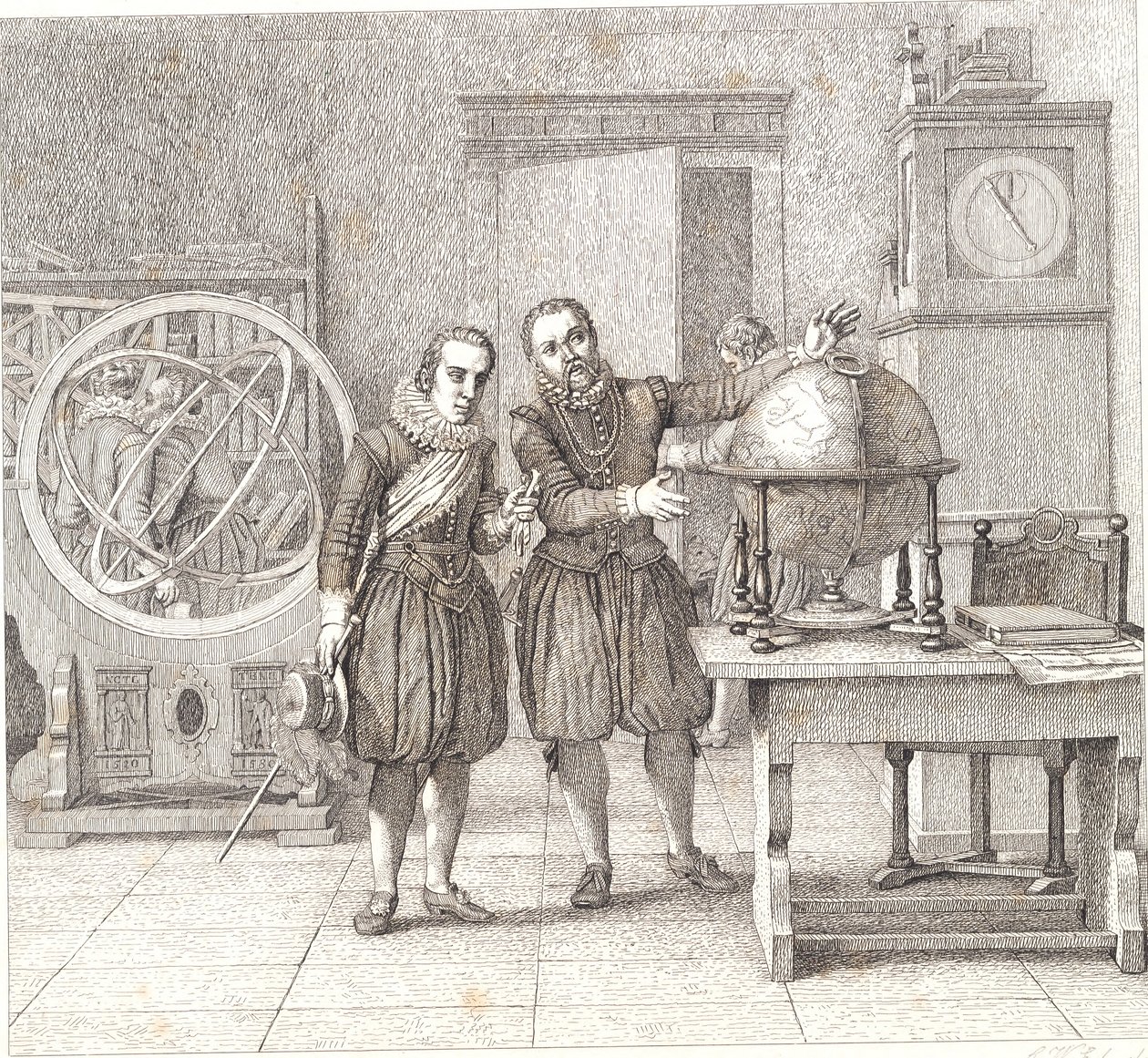 IV. Christian meglátogatja Tycho Brahét Uranienborgban alkotó: Christoffer Wilhelm Eckersberg