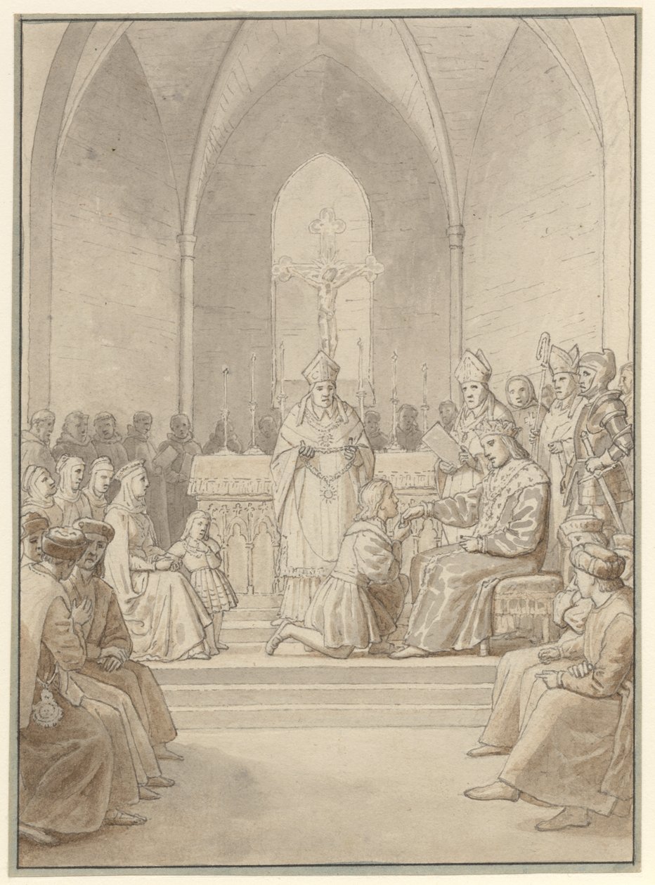 Az Elefánt Rend alapítása. alkotó: Christoffer Wilhelm Eckersberg