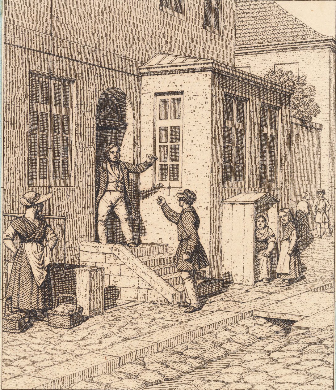 Utcai jelenet. Illusztráció a "Lineáris perspektívához", VII. tábla alkotó: Christoffer Wilhelm Eckersberg