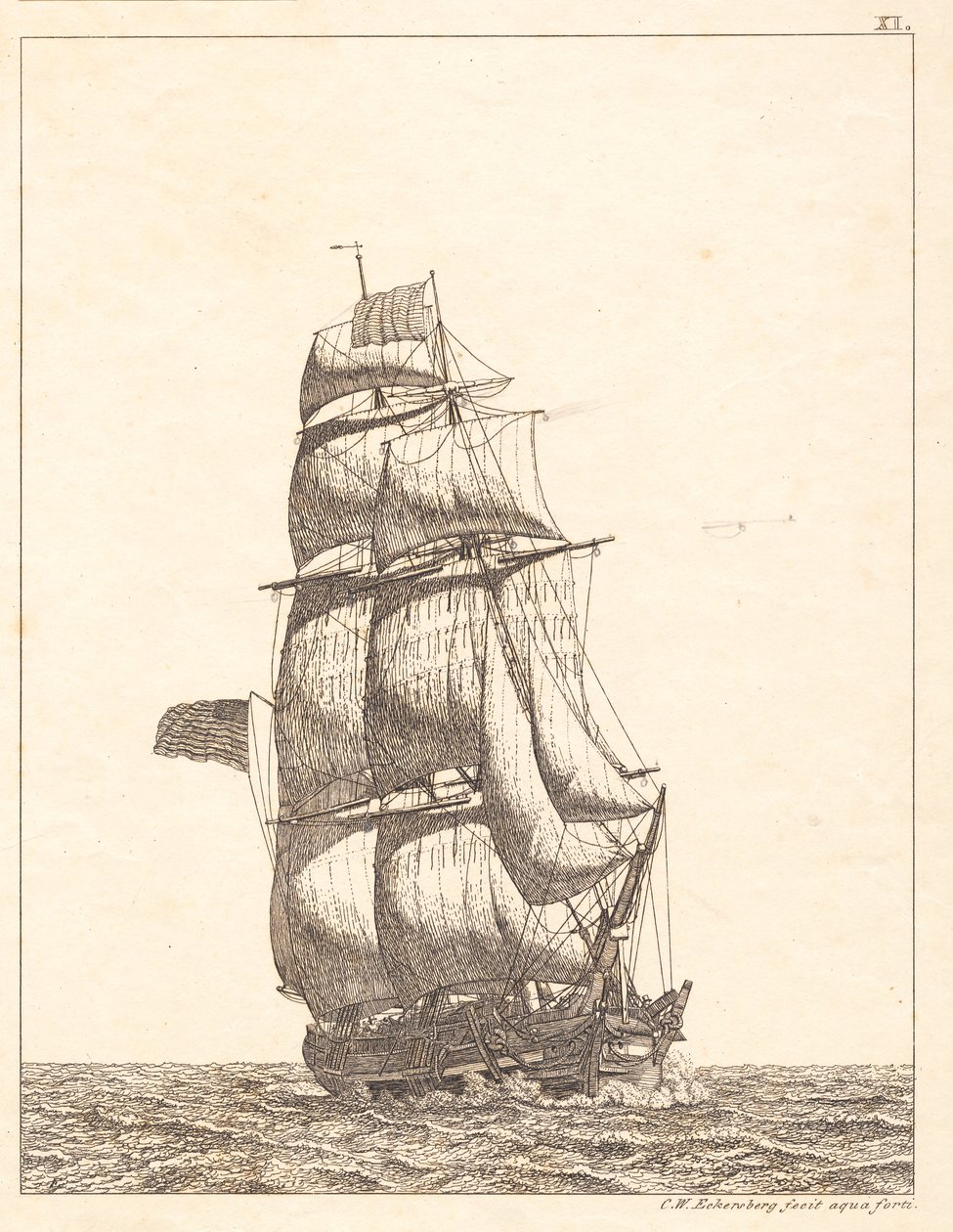 Egy észak-amerikai brig alkotó: Christoffer Wilhelm Eckersberg