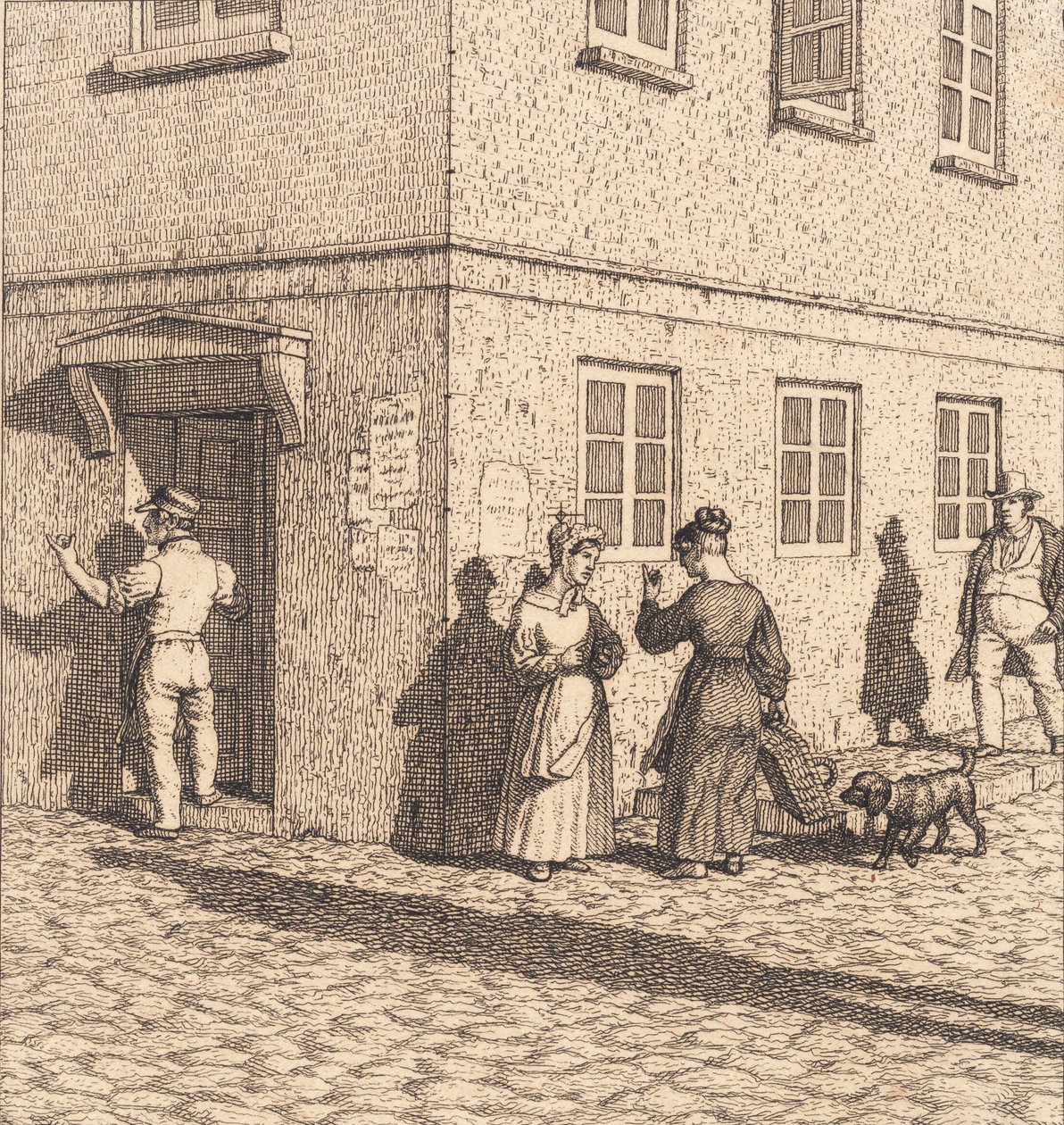 Egy utcasarok. Illusztráció a "Lineáris perspektívához", VII. tábla alkotó: Christoffer Wilhelm Eckersberg