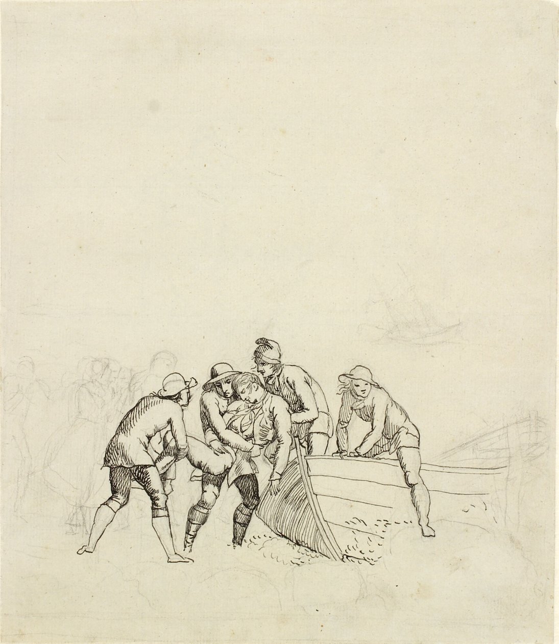A hornbæki halászok a főcsoport számára tanulnak alkotó: Christoffer Wilhelm Eckersberg