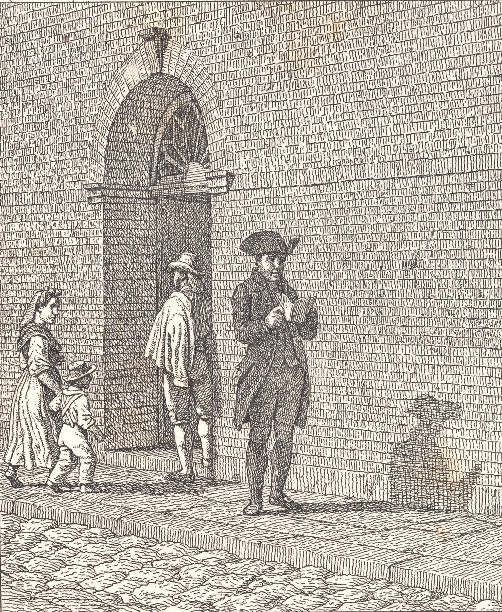 Egy templomajtó előtt alkotó: Christoffer Wilhelm Eckersberg