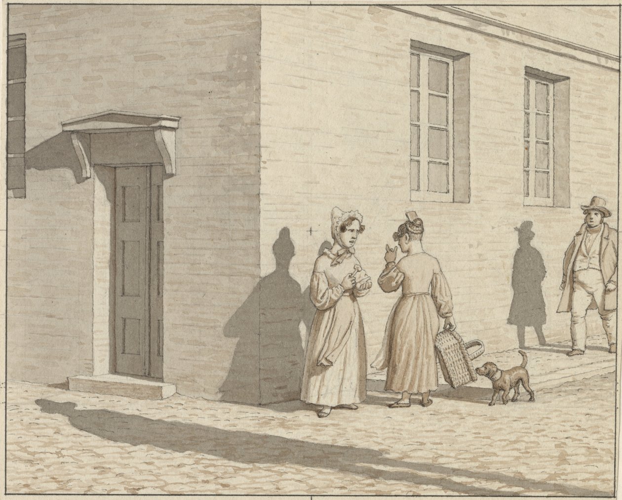 Linear Perspective as Applied in Painting - Plate VII, 1 - A Street Corner Encounter   1281182   hu       hungarian Successfully Translated  Original: Ronde ruïne Ruinarum variarum fabricarum delineationes pictoribus caeterisque id genus artificibus multum alkotó: Christoffer Wilhelm Eckersberg