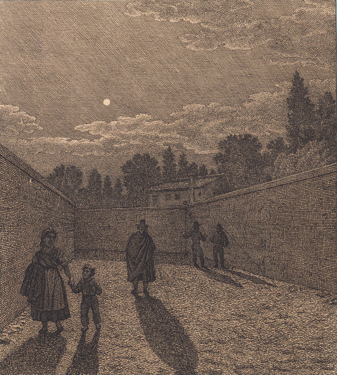 Holdfény egy út felett. Illusztráció a "Lineáris perspektívához", IV. tábla alkotó: Christoffer Wilhelm Eckersberg