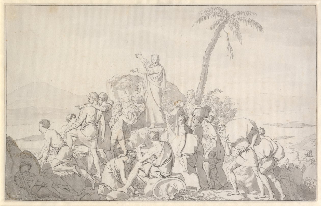 Mózes megosztja a vizet, és a fáraó hadserege elnyelődik alkotó: Christoffer Wilhelm Eckersberg