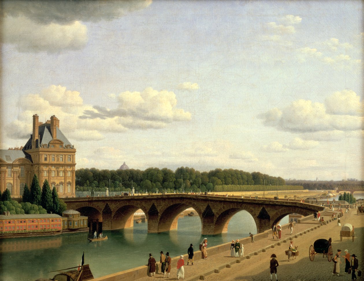 "Párizs, kilátás a Pont Royalra, Quai Voltaire", 1812. alkotó: Christoffer Wilhelm Eckersberg