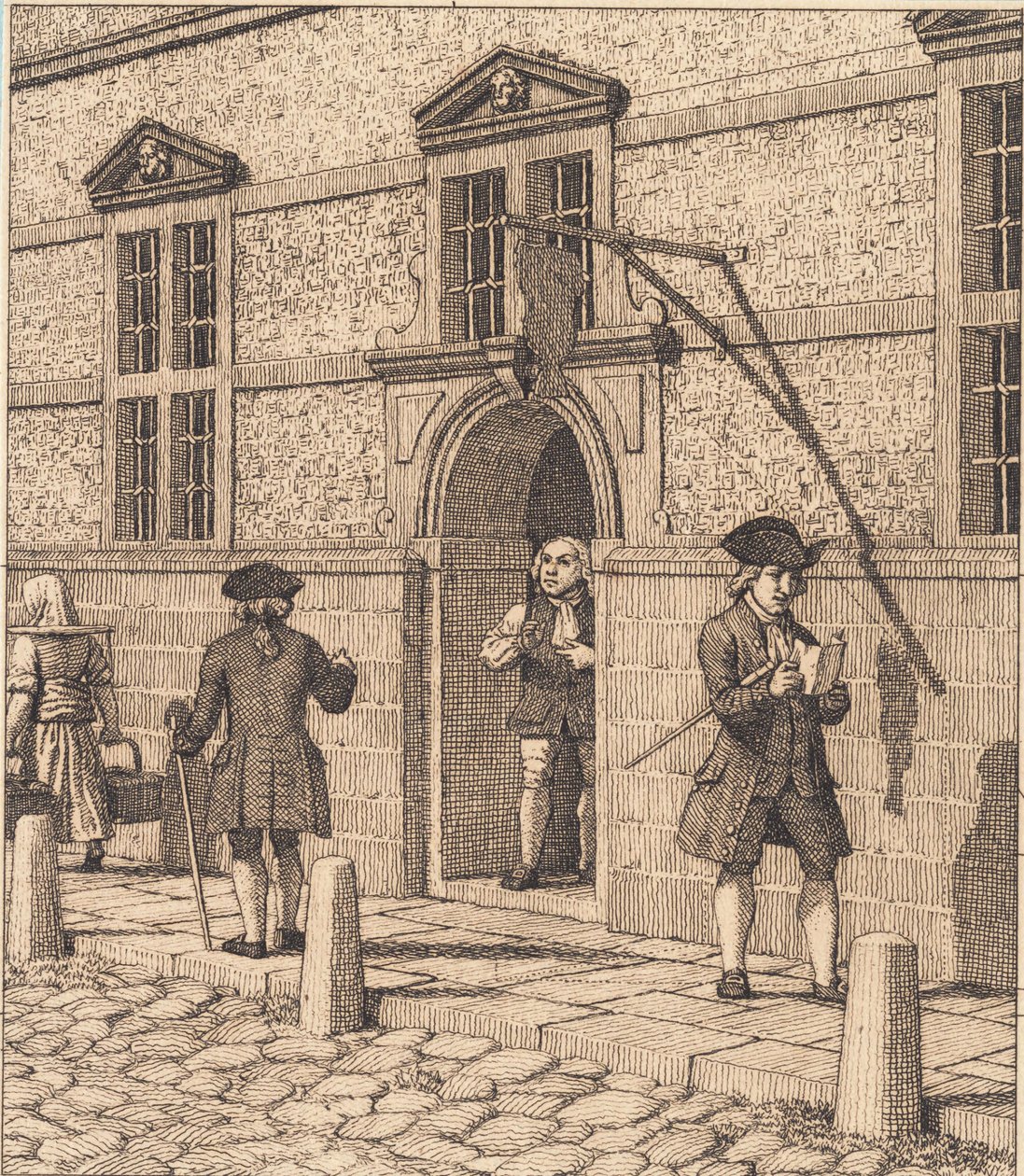 Rengeteg a tőzsde portálján. Illusztráció a "Lineáris perspektívához", VI. tábla alkotó: Christoffer Wilhelm Eckersberg