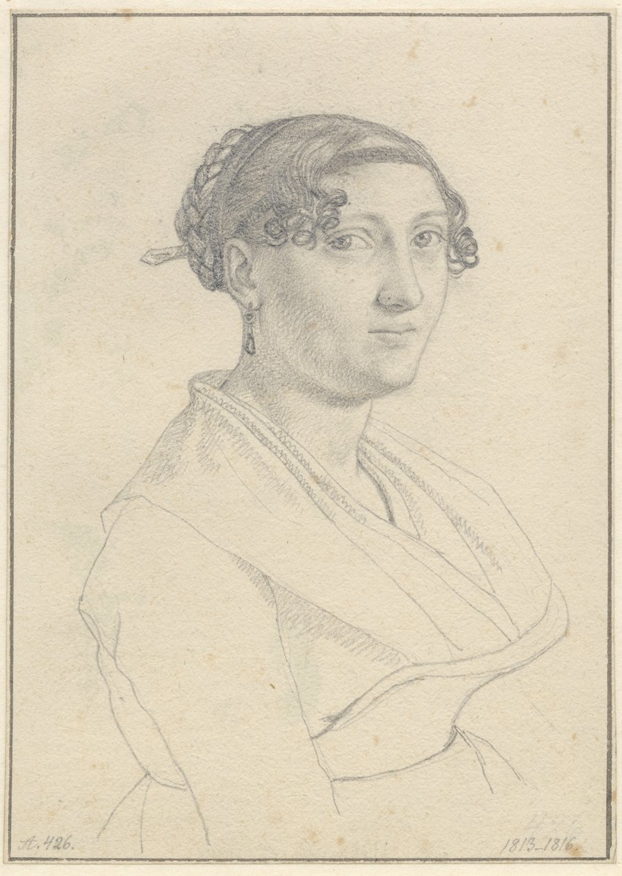 Római nő portréja, egyik arca jobbra néz. alkotó: Christoffer Wilhelm Eckersberg