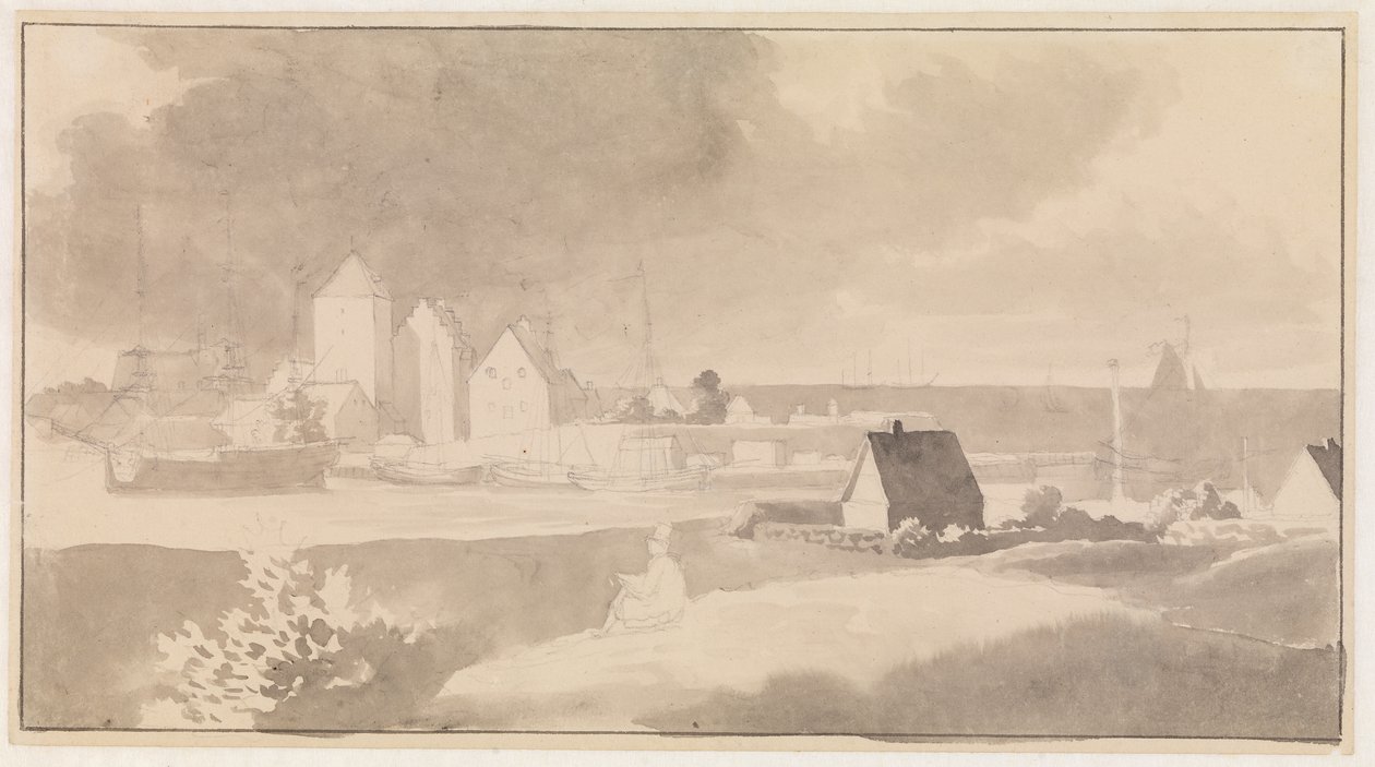 Prospektus: Korsør alkotó: Christoffer Wilhelm Eckersberg