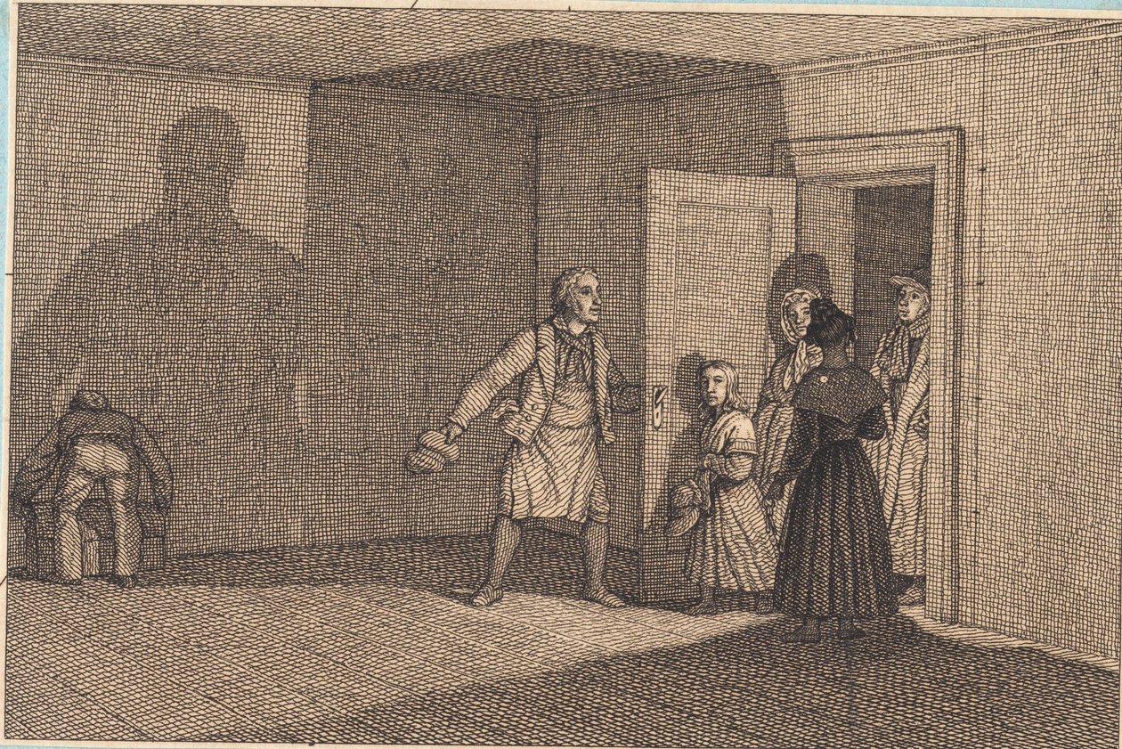 Az utazóknak megmutatják a szobájukat. Illusztráció a "Lineáris perspektívához", VIII. tábla alkotó: Christoffer Wilhelm Eckersberg