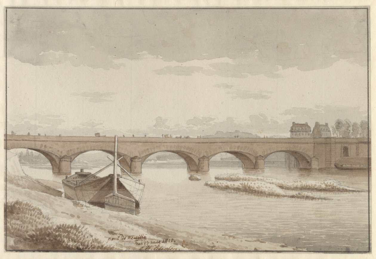 A Szajna-híd Neuilly-ben, Párizsban, 1812. május 13 alkotó: Christoffer Wilhelm Eckersberg