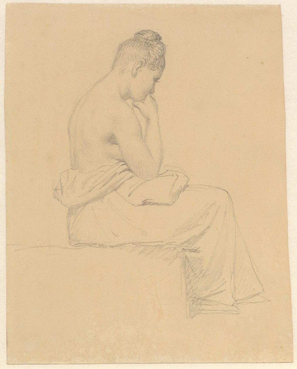 Ülő női modell hátulról nézve. alkotó: Christoffer Wilhelm Eckersberg