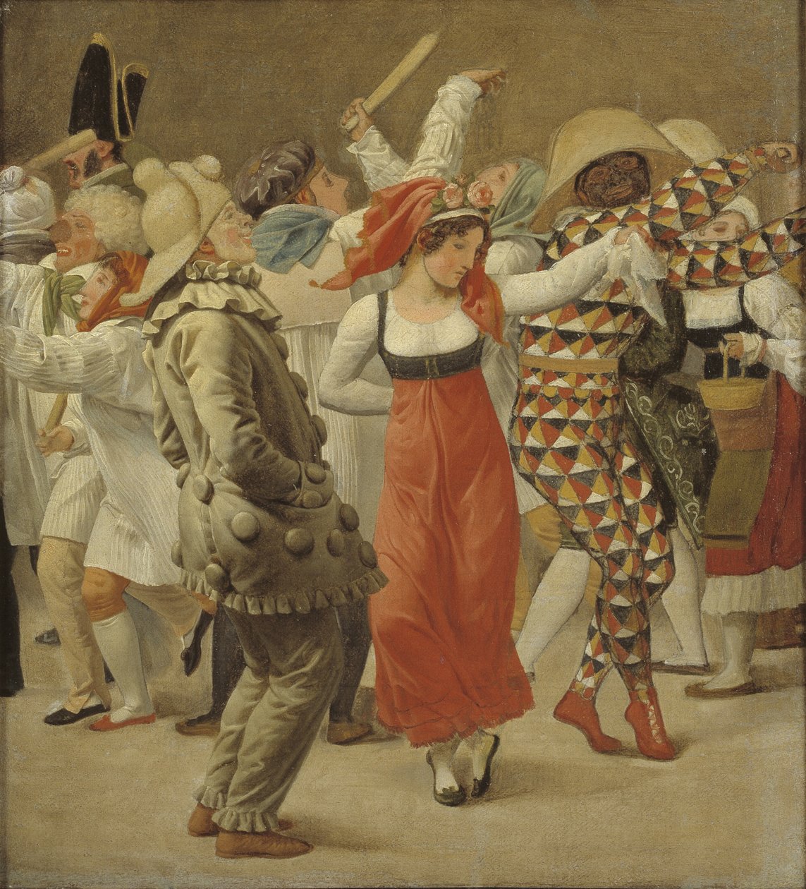 A karnevál Rómában. Töredék alkotó: Christoffer Wilhelm Eckersberg