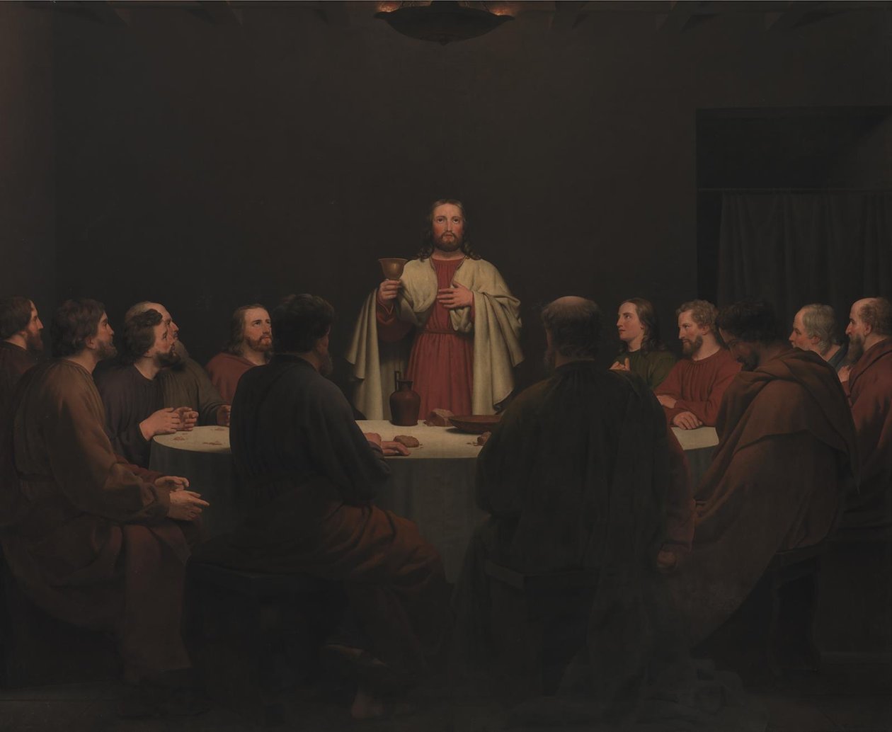 Az utolsó vacsora. Oltárkép alkotó: Christoffer Wilhelm Eckersberg