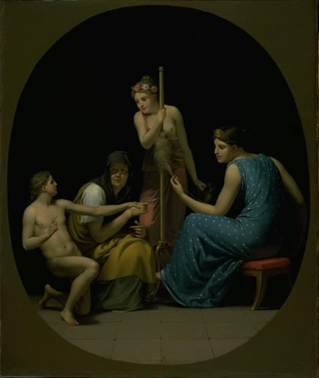 A Parcae: Clotho, Lachesis és Atropos az élet fonalát forgatva alkotó: Christoffer Wilhelm Eckersberg
