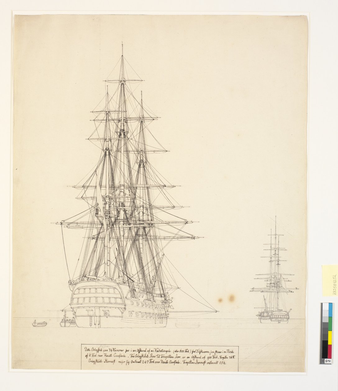 Az "Asow" vonal orosz hajója és egy fregatt horgonyban Elsinore útjain alkotó: Christoffer Wilhelm Eckersberg