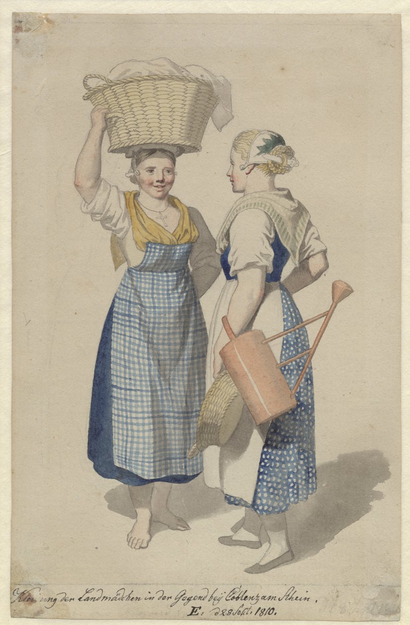 Két lány Koblenz vidékéről alkotó: Christoffer Wilhelm Eckersberg