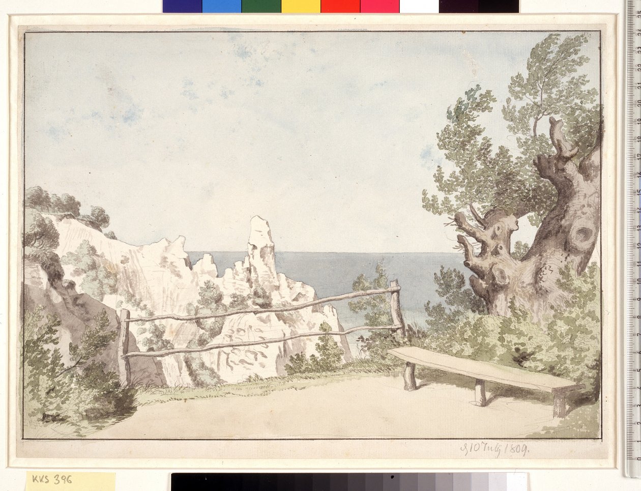 Kilátás a Møns Klintről a Sommerspiretnél alkotó: Christoffer Wilhelm Eckersberg