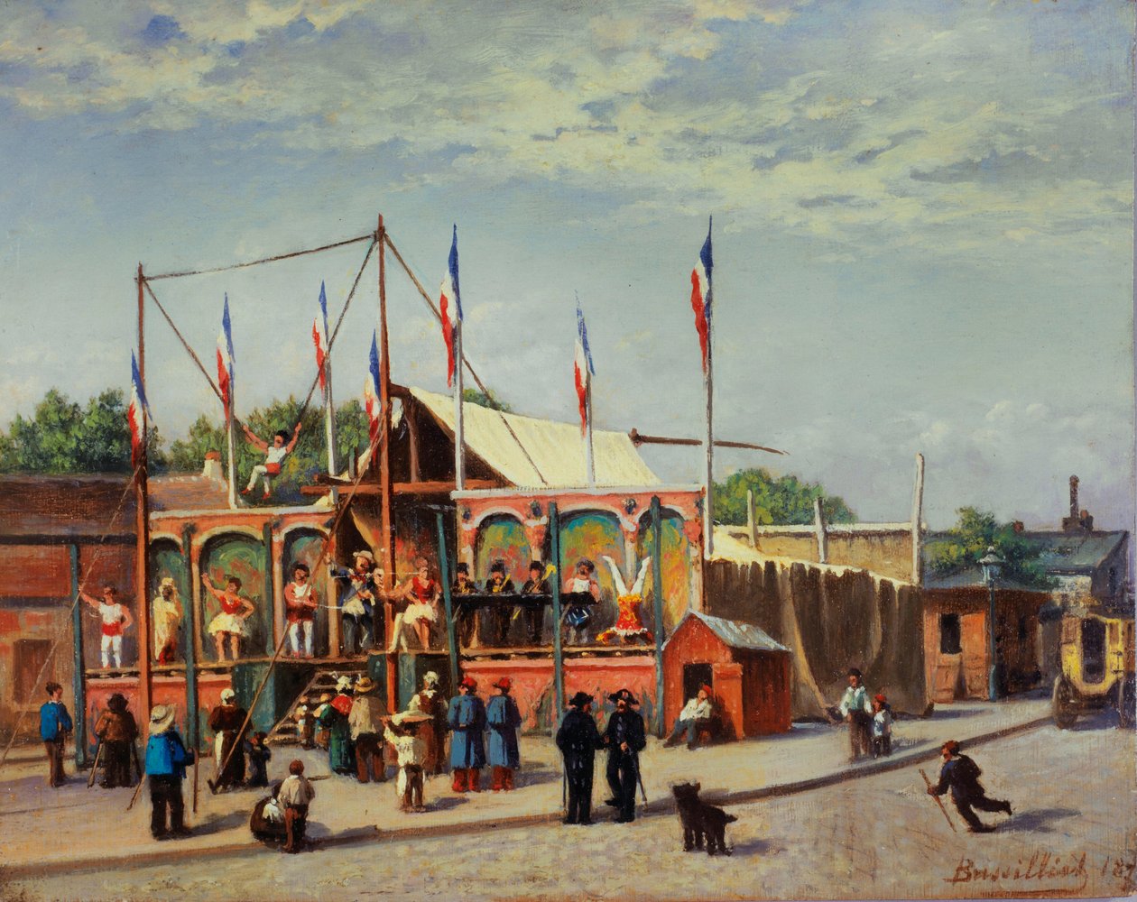 A birkózó Dubois sátora, boulevard de la Villette alkotó: C. Bussilliet
