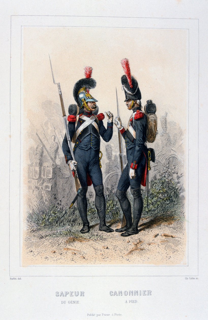 „Sapper and Gunner”, Napóleon császári gárdája, 1859 alkotó: C Colin