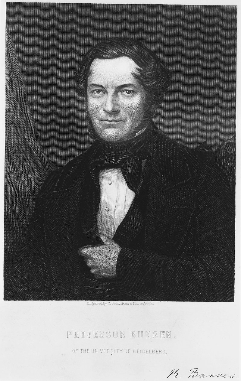 Robert Bunsen, német kémikus, 1850-es évek alkotó: C. Cook