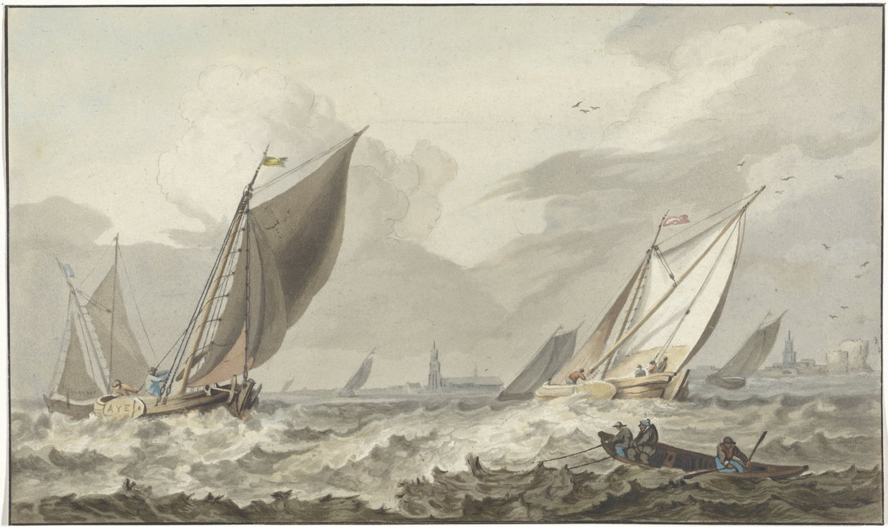Zuiderzee Medemblik előtt alkotó: C. Dietrich (prentmaker)