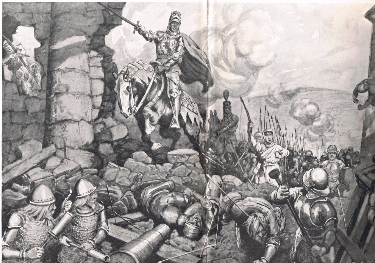 V. Henrik Harfleur ostrománál, illusztráció a 