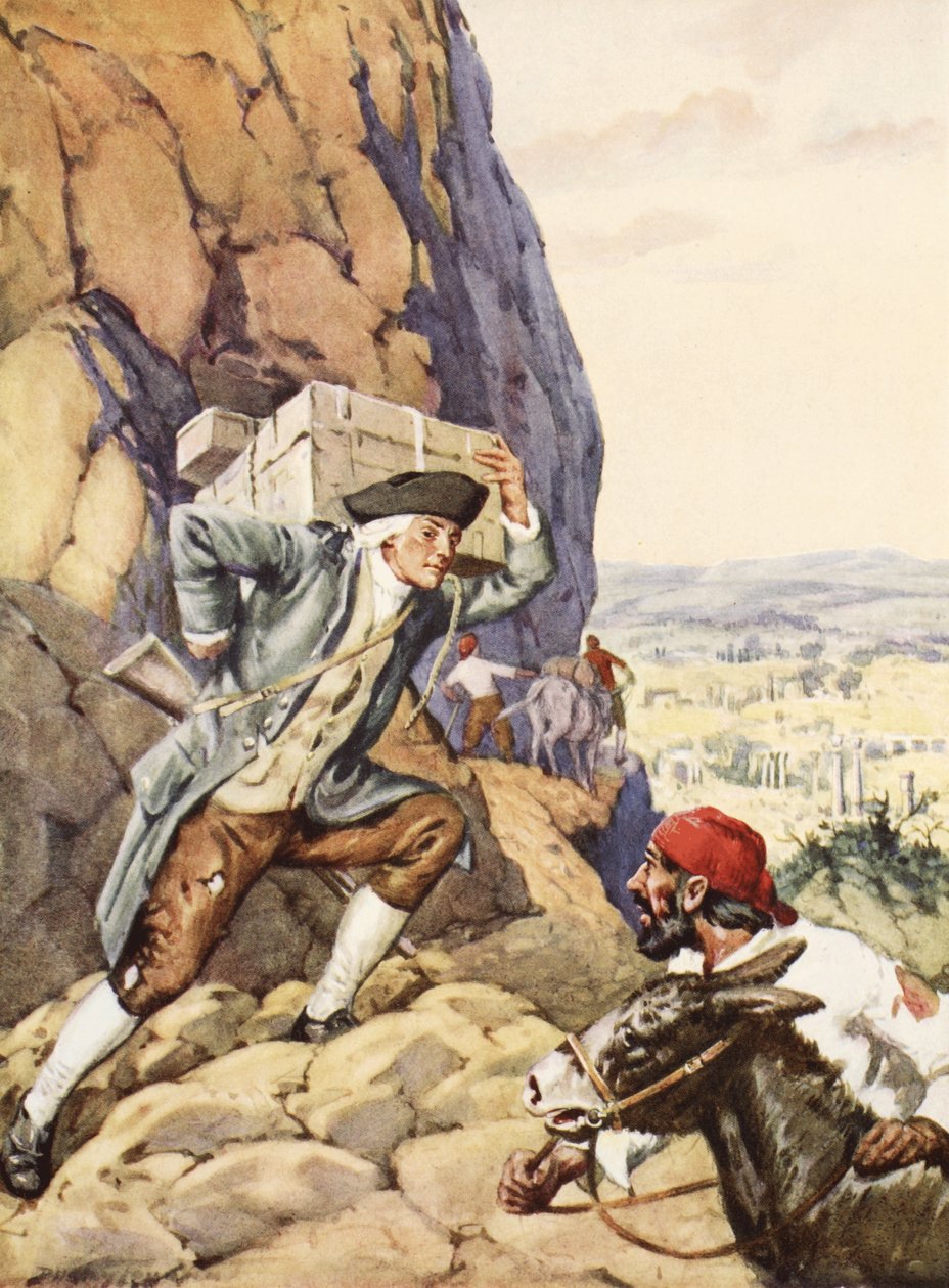James Bruce segít buta követőjének (litho) alkotó: C. Dudley Tennant