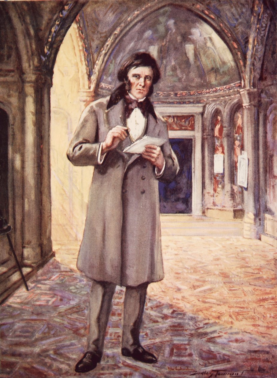 John Ruskin Velencében (színes litó) alkotó: C. Dudley Tennant