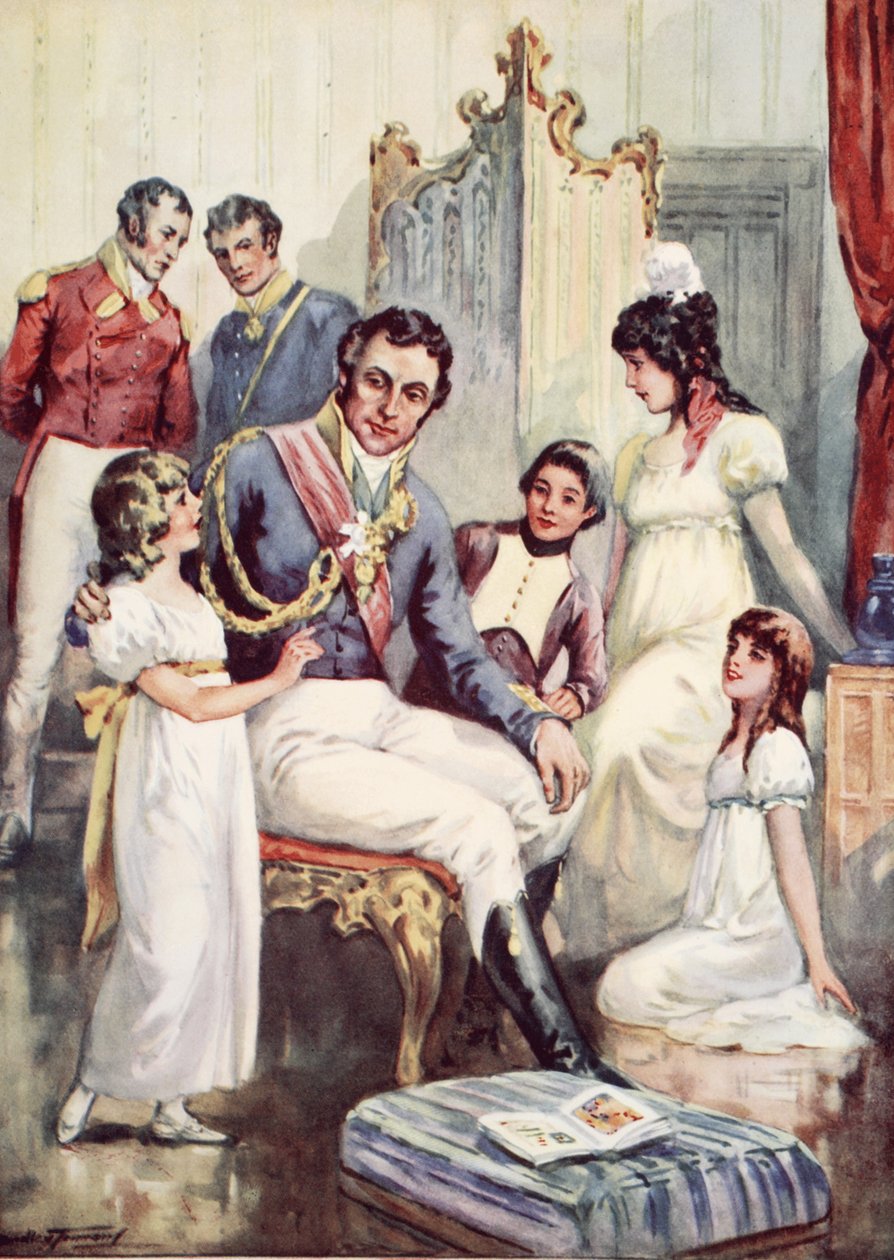 Wellington Waterloo előestéjén (színes litó) alkotó: C. Dudley Tennant