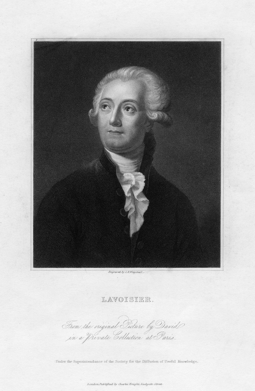 Antoine Lavoisier, 18. századi francia kémikus, XIX. alkotó: C. E. Wagstaff