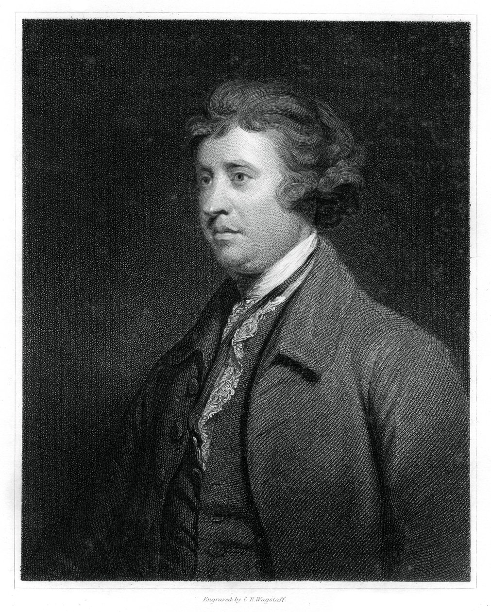 Edmund Burke angol-ír államférfi, író, szónok, politikai teoretikus és filozófus, 1834. alkotó: C. E. Wagstaff
