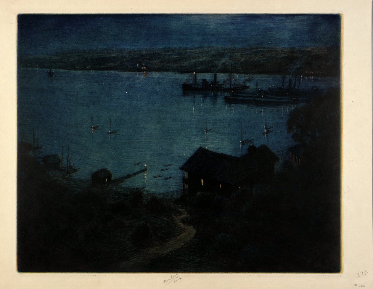 Holdfény--Hudson folyó alkotó: C. F. William Mielatz