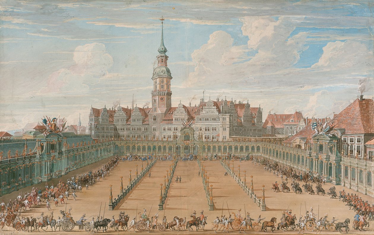 A női körversenyek felvonulása 1709. június 6-án Drezdában, 1710 alkotó: C. H. Fritzsche