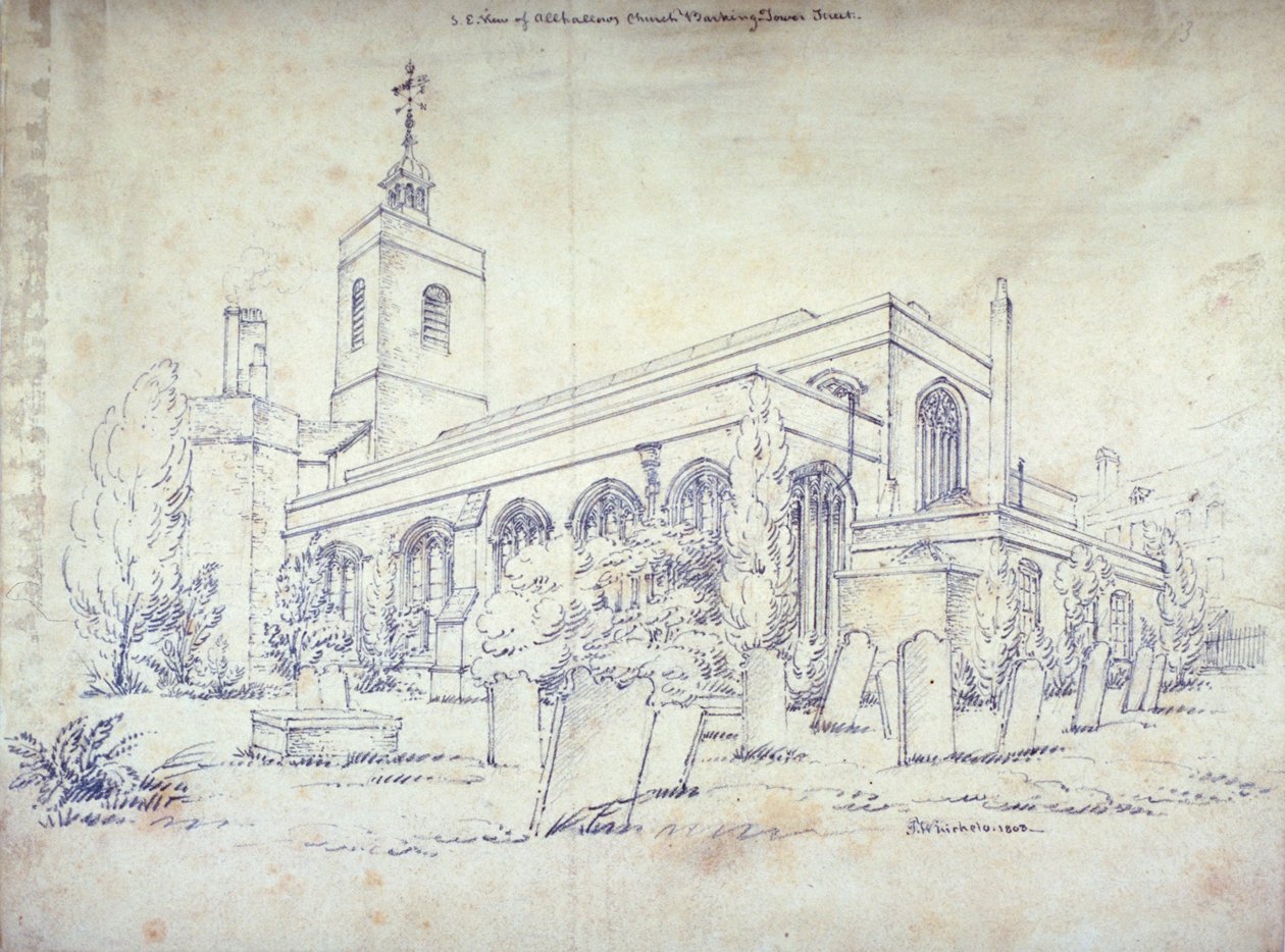 All Hallows-by-the-Tower Church, London, 1803 alkotó: C John M Whichelo
